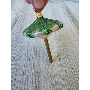 Beach umbrella glitter ornament glass Xmas tree Poland